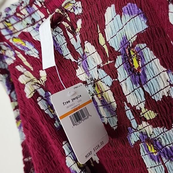 NWT Free People Garden Party Small Red Floral Dress - Picture 4 of 7